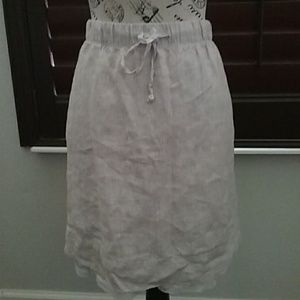 J. Jill Drawstring Striped Linen Skirt